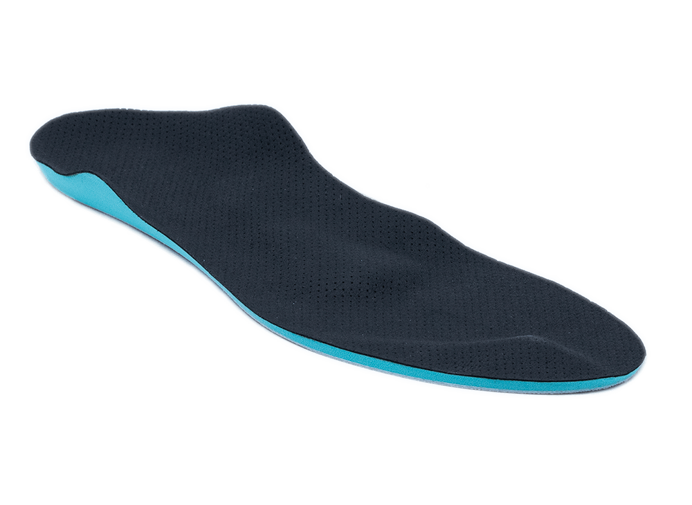 A pedics orthotic example with black cover material